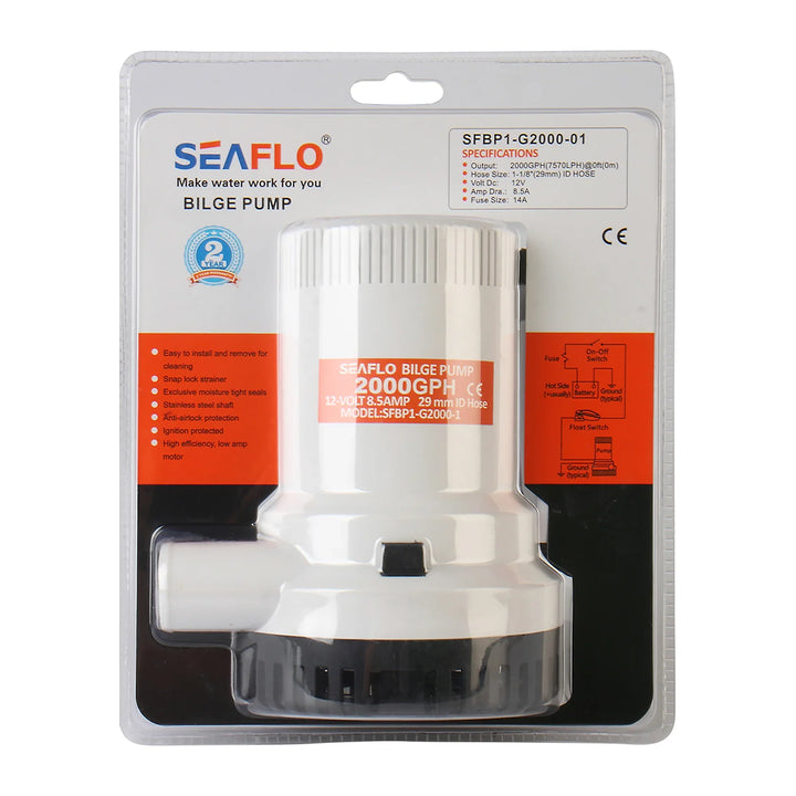Seaflo Manual 01 Series 24V 2000 GPH (7570 LPH) Bilge Pu