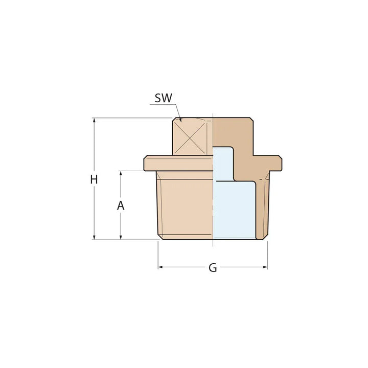 Guidi Brass Plug 1 in | 4Boats