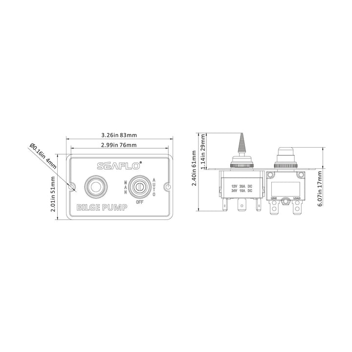 Seaflo Bilge Switch Panel SP01 | 4Boats