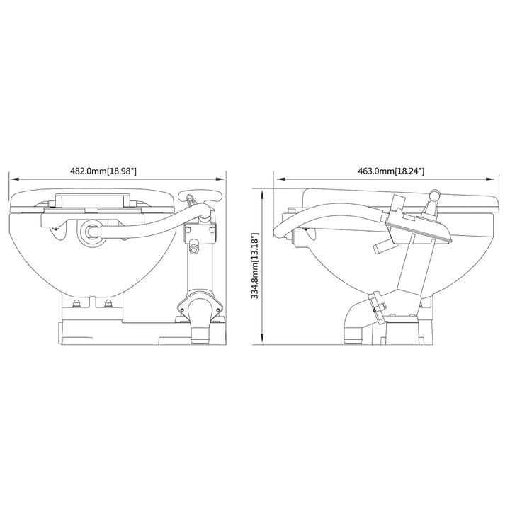 Seaflo Manual Marine Toilet - Compact | 4Boats