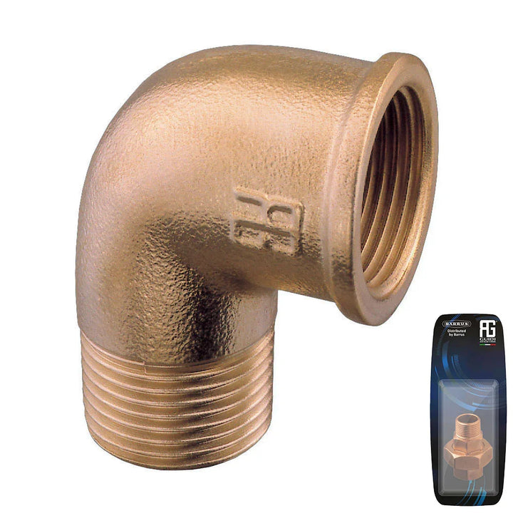 Guidi Brass 90° Elbow M-F 9.5 mm (3/8 in) Retail Pack | 4Boats