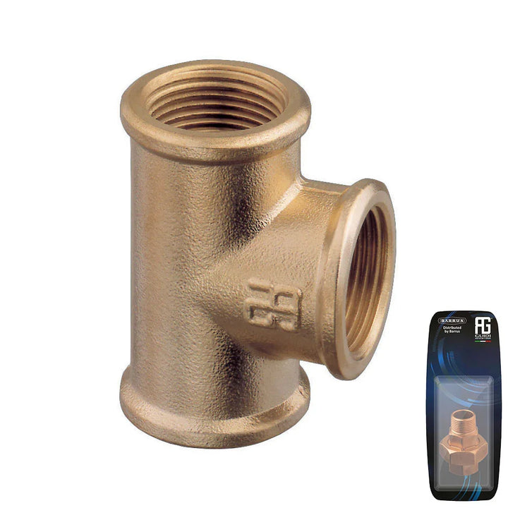 Guidi Brass Reducing Tee F-F-F BSPP 25 × 12.7 mm (1 × 1/2 in) | 4Boats