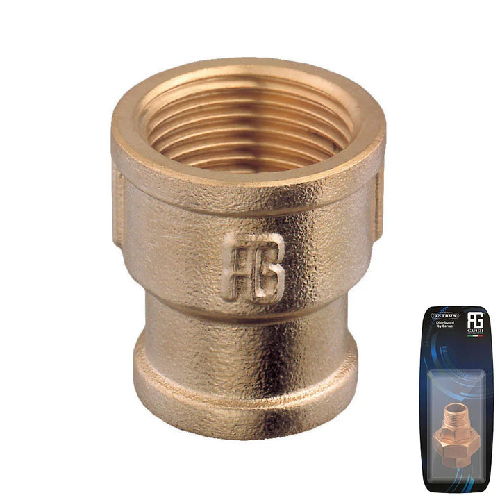 Guidi Brass Reducing Socket F‑F 3/8 × 1/4 BSPP (9.5 × 6.35 mm | 4Boats