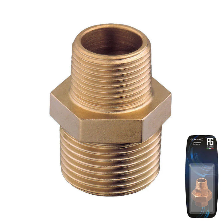Guidi Brass Reducing Nipple M-M 50.8 × 38.1 mm, Retail Pack | 4Boats
