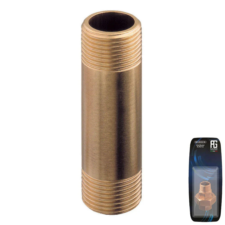 Guidi Brass Barrel Nipple Male 1/2 in x 100 mm BSPT | 4Boats