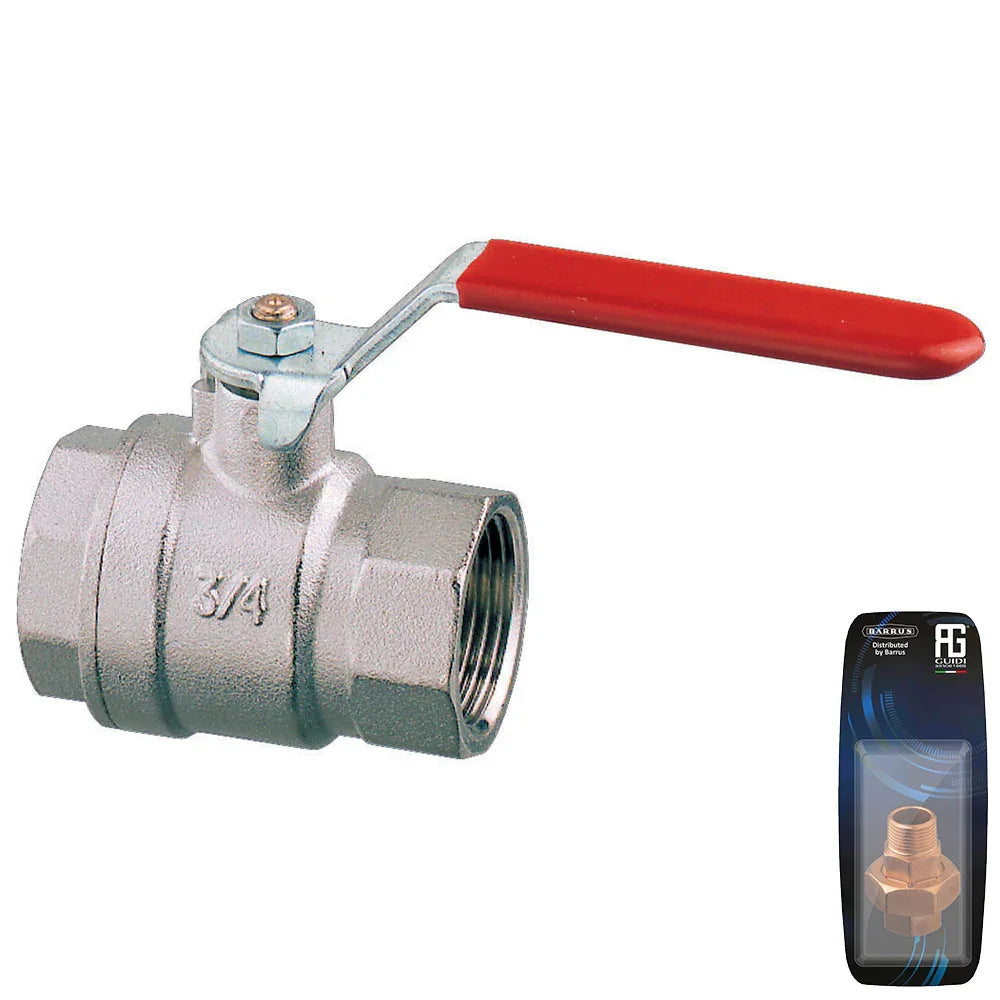 Guidi Nickel-Plated Brass Lever Ball Valve, Male BSP 1-1/4 in | 4Boats