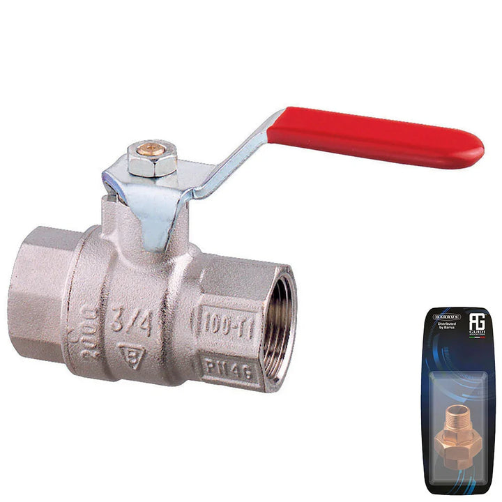 Guidi Nickel‑Plated Brass Lever Ball Valve M‑M, 25 mm (1 in) | 4Boats