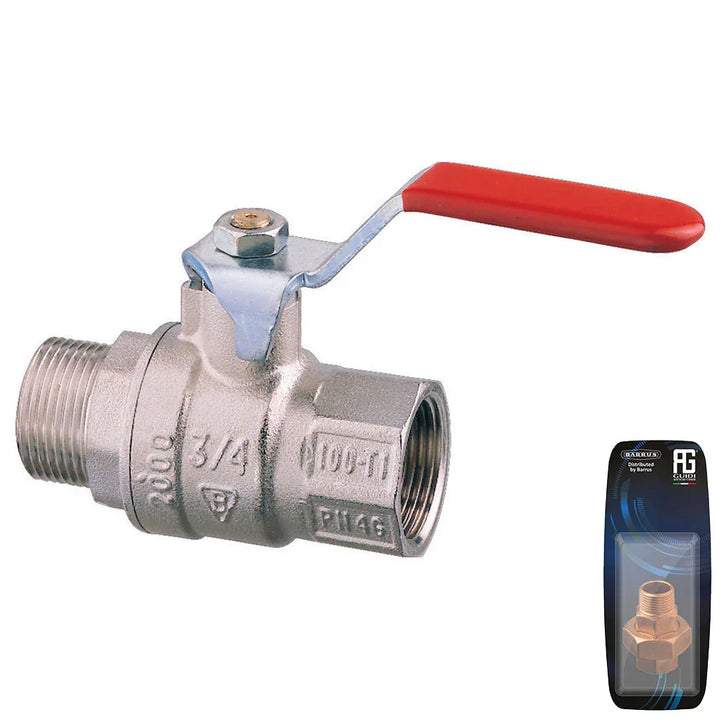 Guidi Nickel Plated Brass Lever Ball Valve M-F 3/4 in | 4Boats