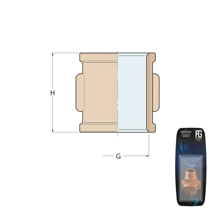 Guidi Brass Equal Socket Female 50.8 mm | 4Boats