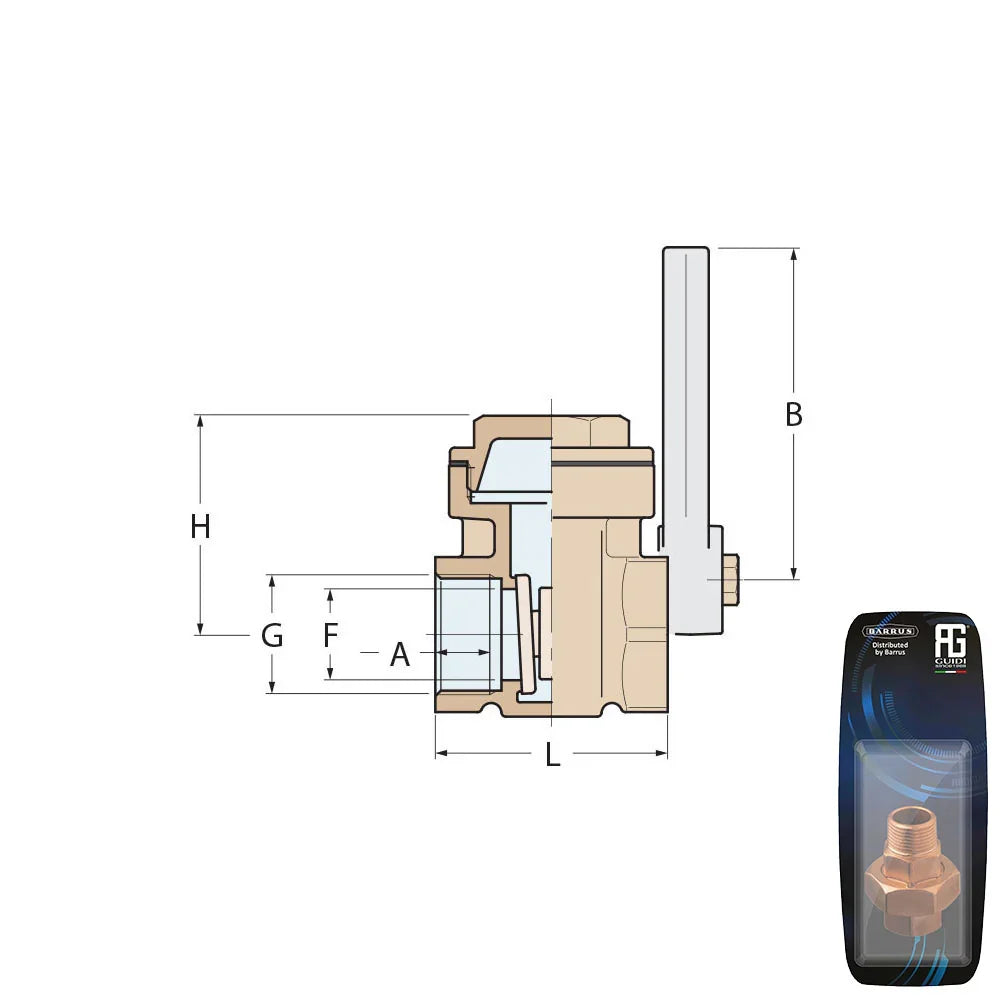 Guidi Bronze Quick-Closing Gate Valve 1/2 in | 4Boats