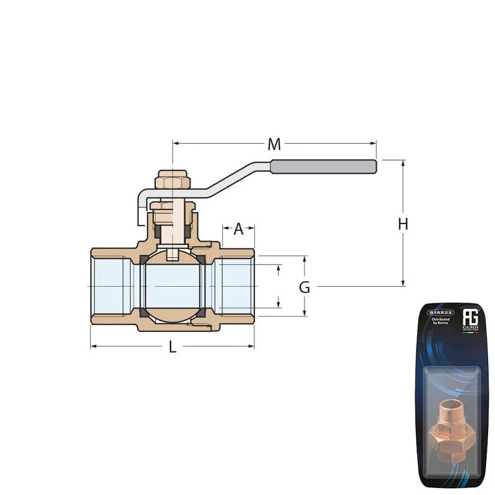 Guidi Bronze Lever Ball Valve 25 mm (1 in) Male BSPP | 4Boats