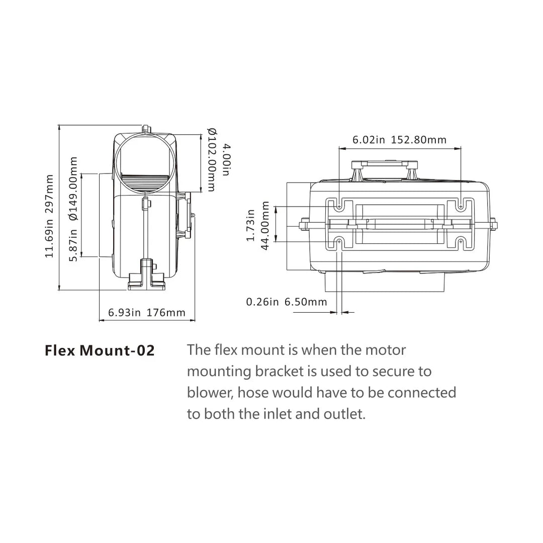 Seaflo In-Line Flex Mount 02 Blower 24 V | 4Boats