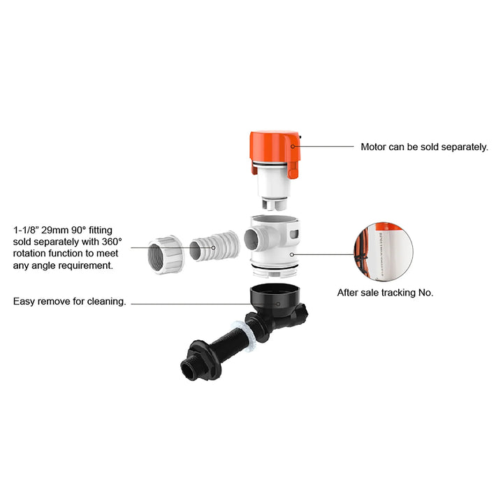 Seaflo Livewell 12V Baitwell Pump 4,164 LPH | 4Boats