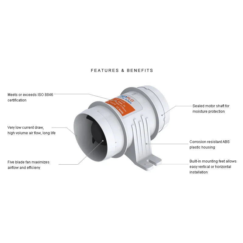 Seaflo In-Line Blowers 03 Series (3 in) 12V | 4Boats