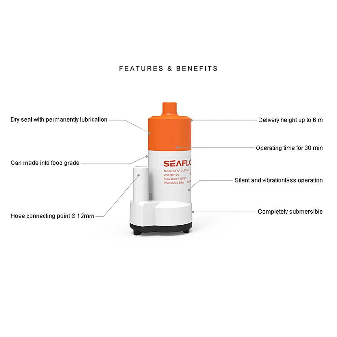 Seaflo Submersible 12V Pump - 12 LPM | 4Boats