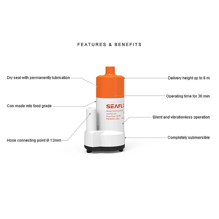 Seaflo Submersible 12V Pump - 12 LPM | 4Boats