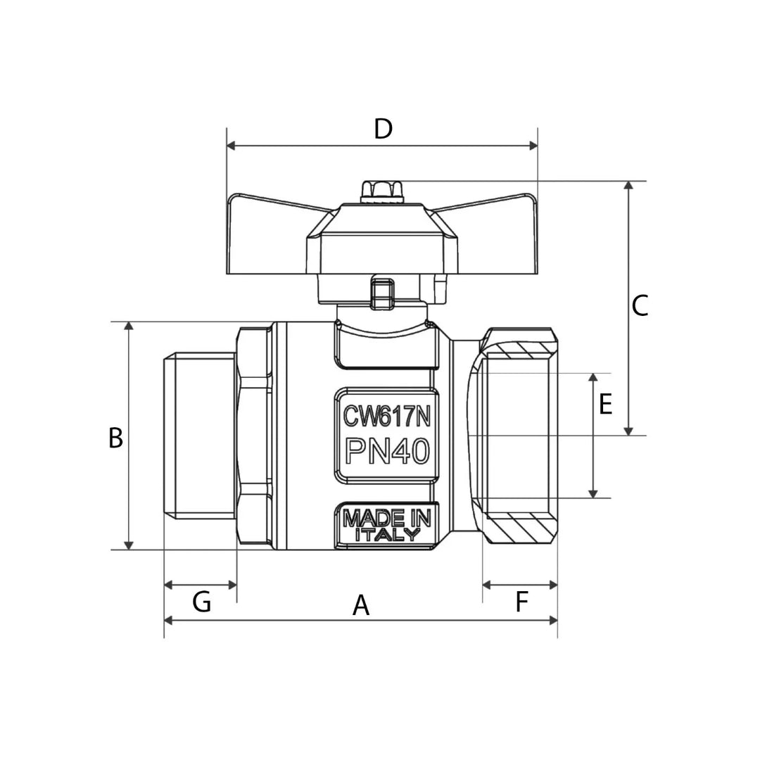 BlueGee Nickel 3/8 in Male/Female Tee Ball Valve | 4Boats