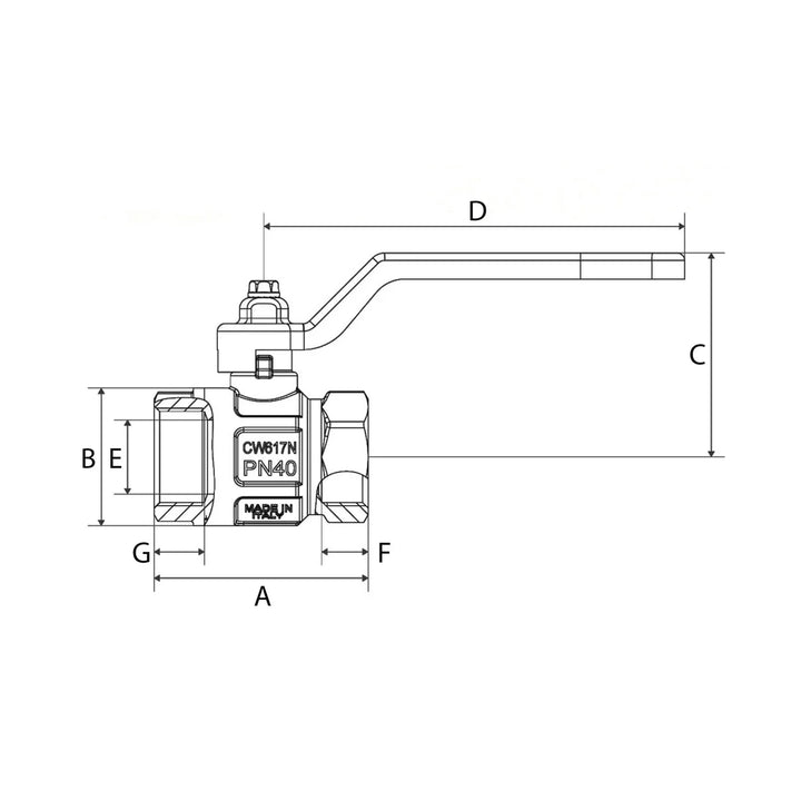 BlueGee Nickel 32 mm (1-1/4 in) Female/Female Lever Ball Valve