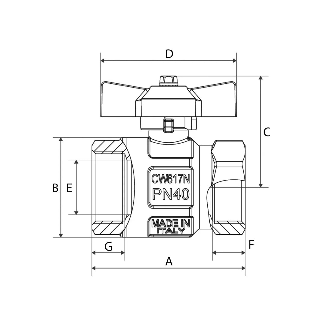 BlueGee Nickel 3/8 in F/F Tee Ball Valve | 4Boats