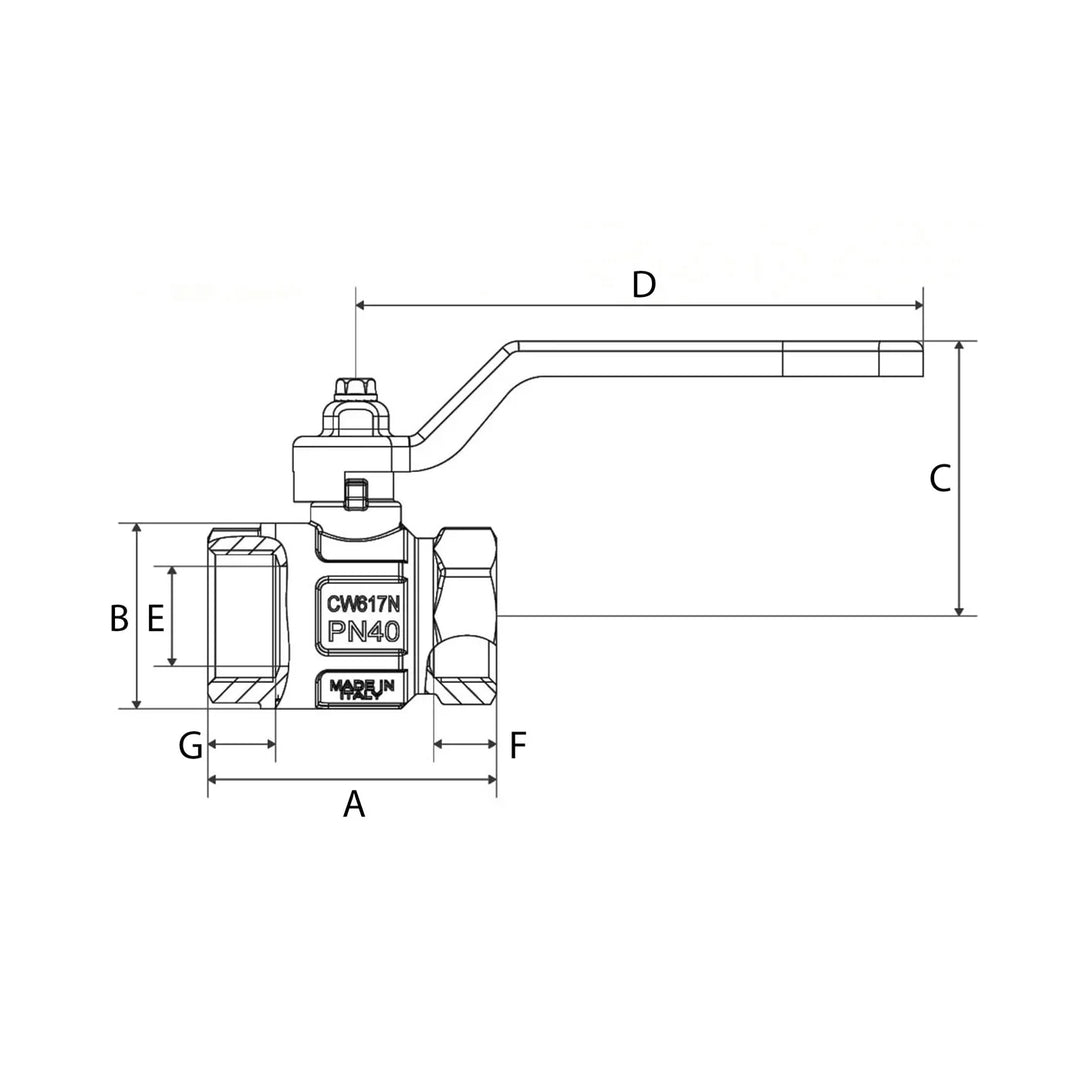 BlueGee Nickel 1/4 in Female/Female Lever Ball Valve | 4Boats