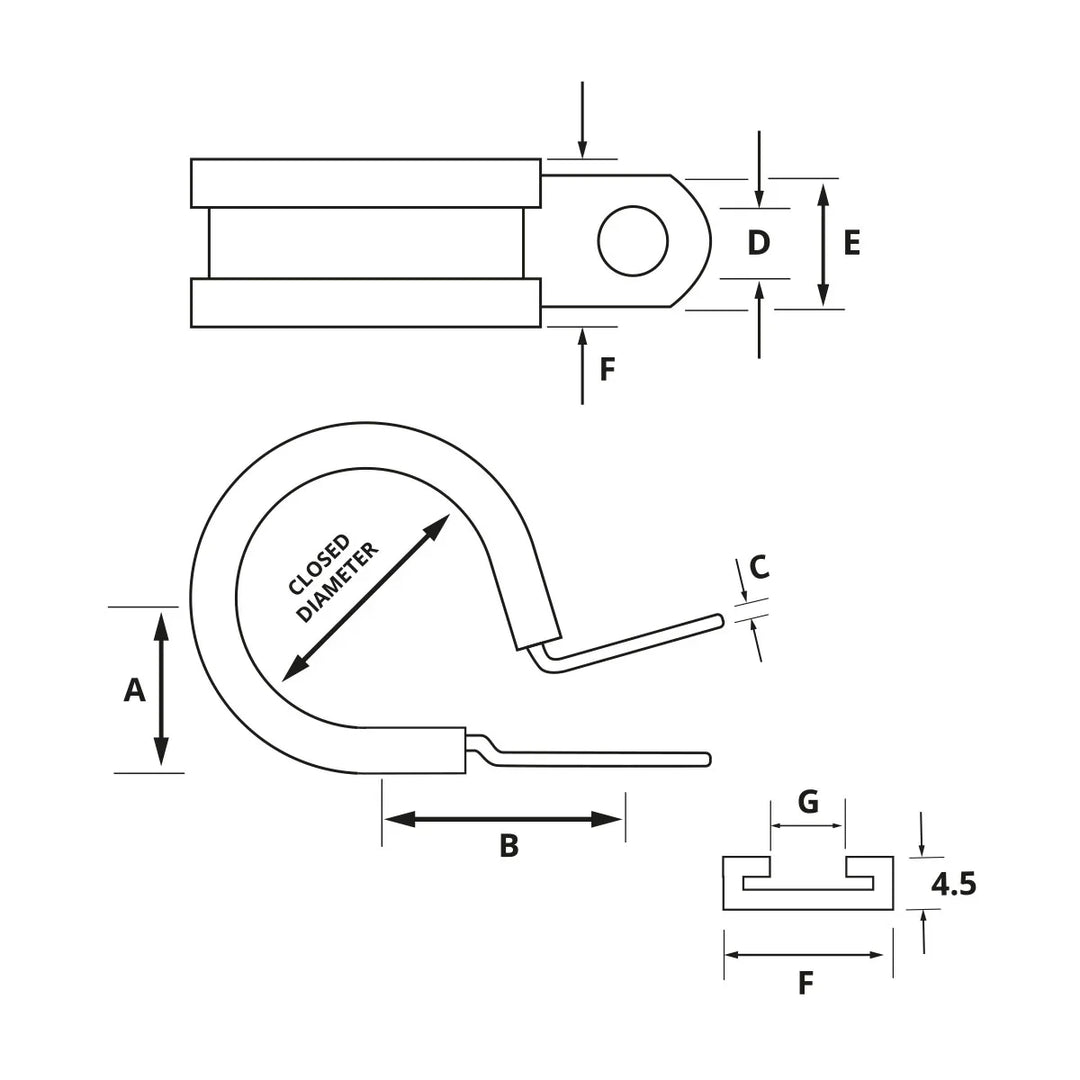 Jcs M6 M6 M6 Stainless Steel P-Clip 21 mm | 4Boats