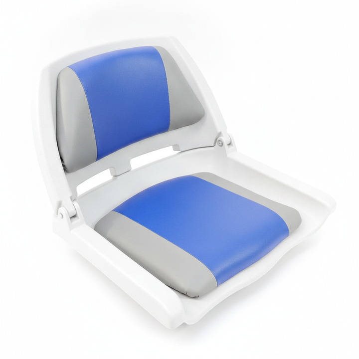 Lightweight Folding Boat Seat Grey & Blue UV Resistant Marine Grade Universal Fit - Technical specification image 4