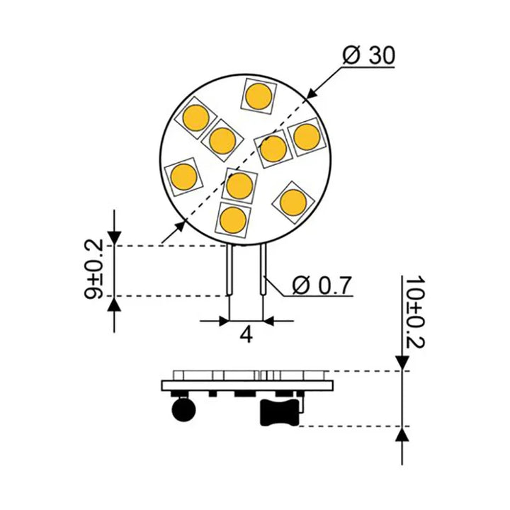 Talamex S-Led 9 10-30V G4-Side Dimbable