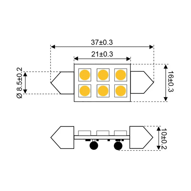 Talamex S-Led 6 Festoon 10-30V 37 mm