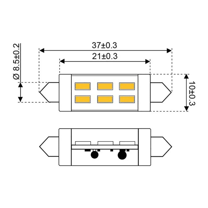 Talamex S-Led 3 Festoon 10-30V 37 mm Cw