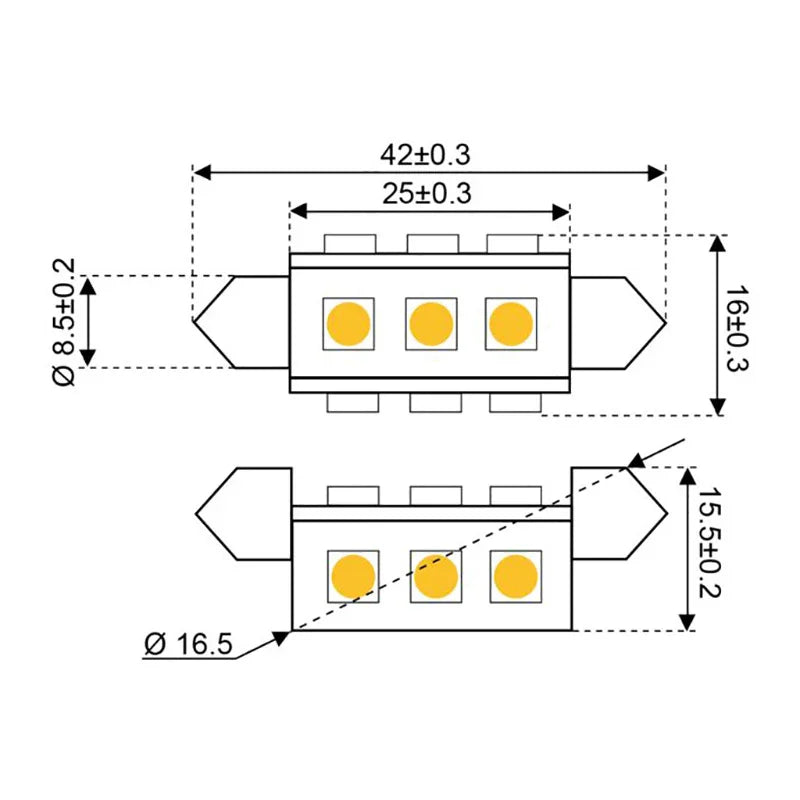 Talamex S-Led 9 Festoon 10-30V 42 mm