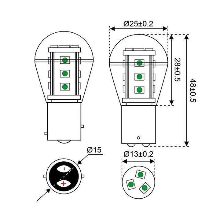 Talamex S-Led 15 10-30V Bay15D Green