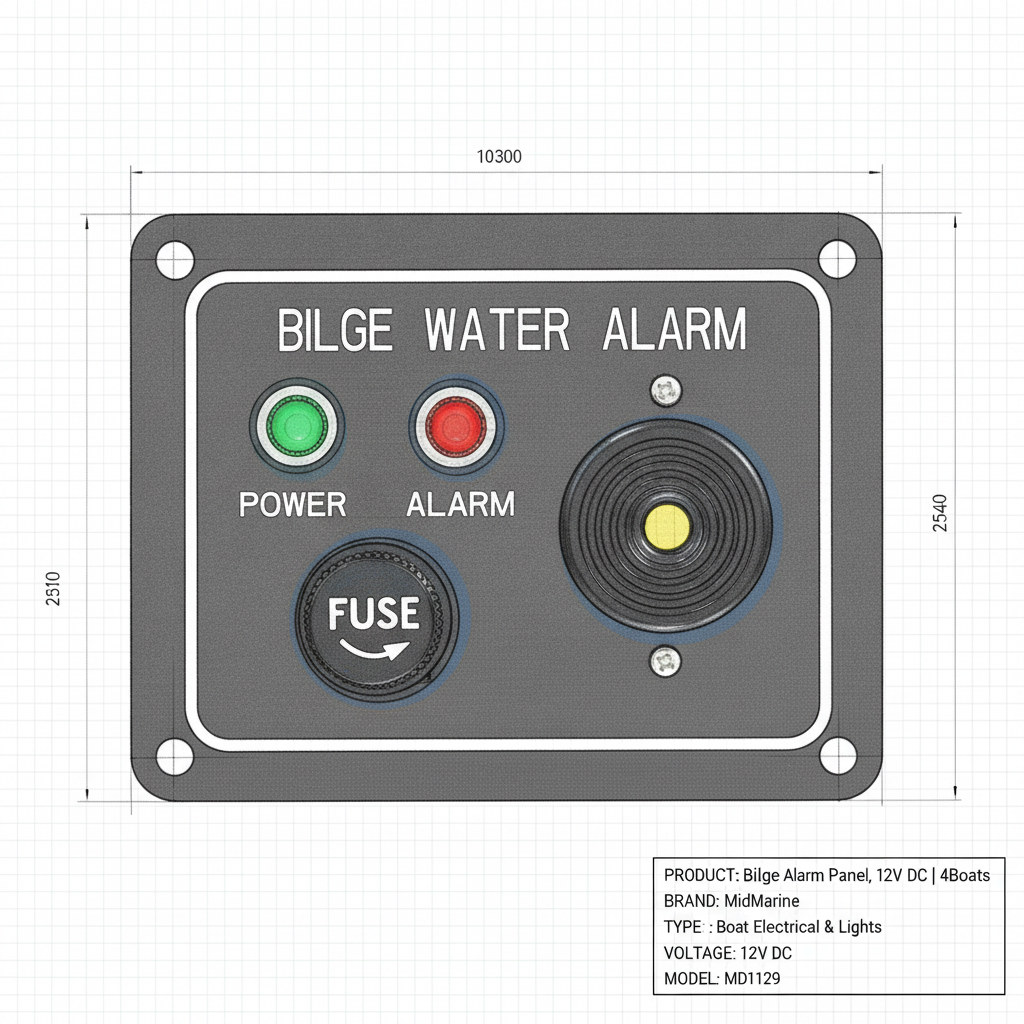 Bilge Alarm Panel, 12V DC | 4Boats - Technical specification image 3