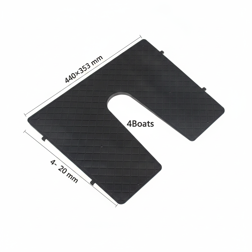 Black Plastic Outboard Transom Pad 440×353 mm - 4-20 mm | 4Boats - Technical specification image 4