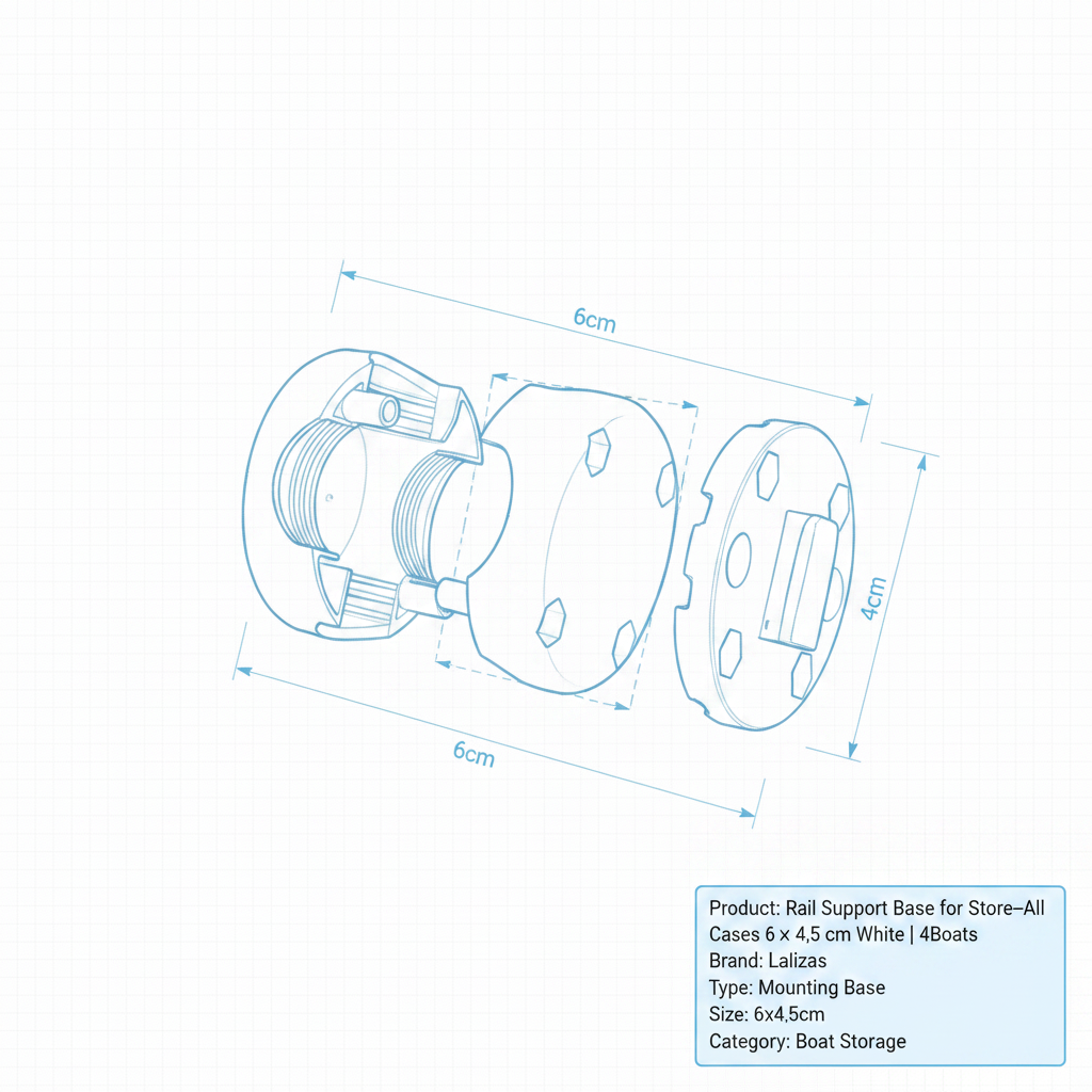Rail Support Base for Store‑All Cases 6 × 4.5 cm White | 4Boats - Technical specification image 3