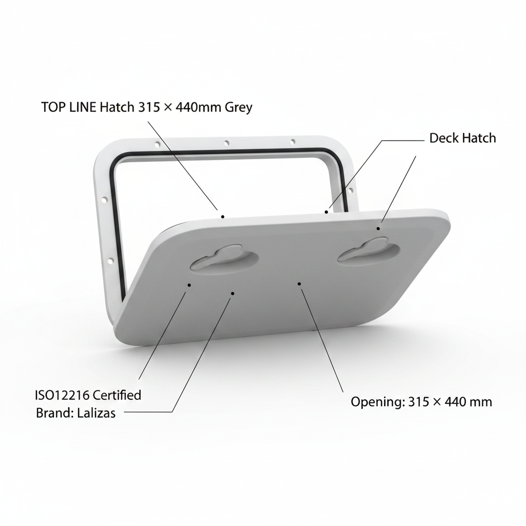 TOP LINE Hatch 315 × 440mm Grey ISO12216 | 4Boats - Technical specification image 2