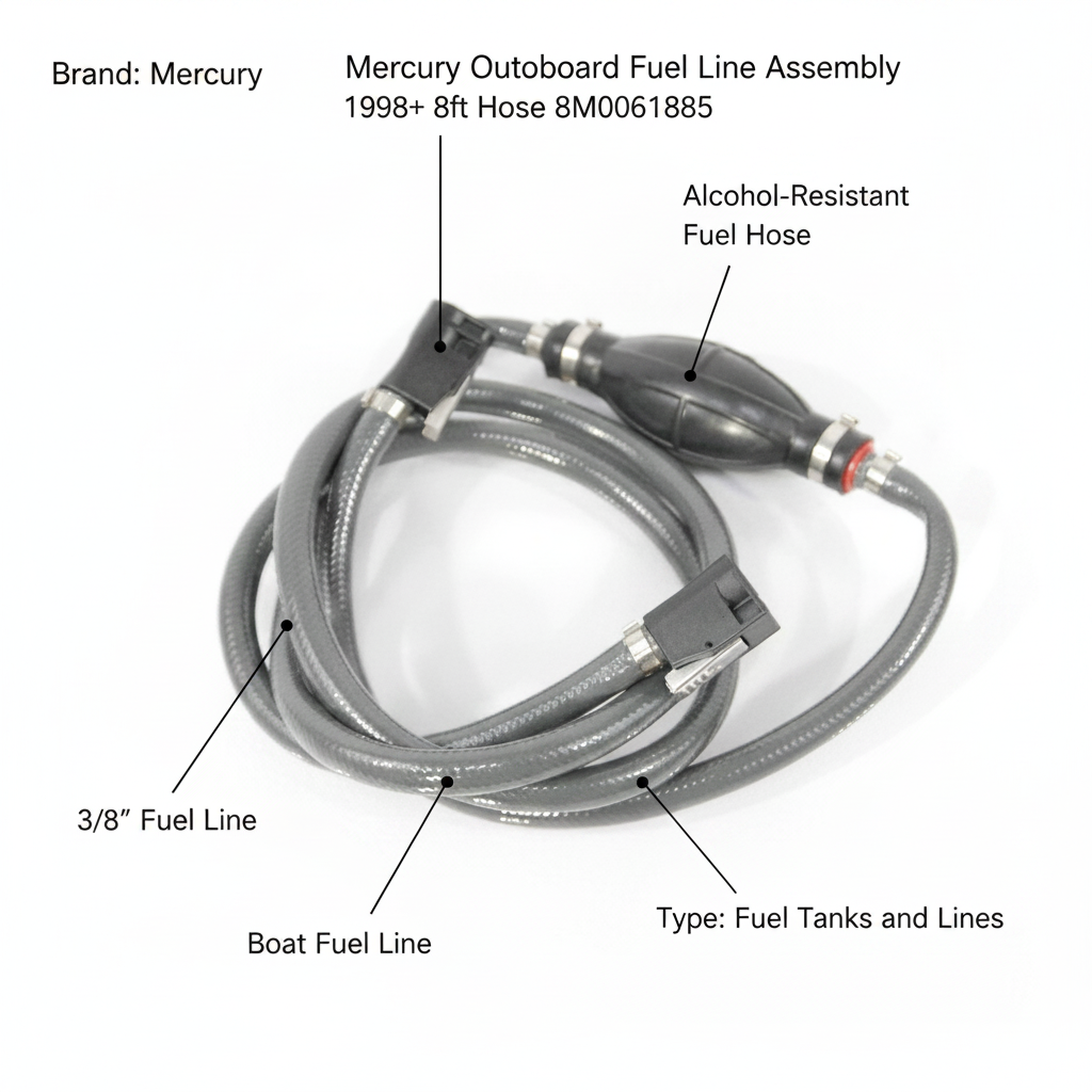 Mercury Outboard Fuel Line Assembly 1998+ 8ft Hose 8M0061885 8M0054453 - UK Stock image 1