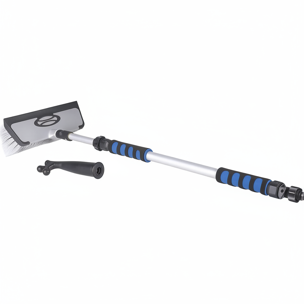Talamex Deck Brush Set with Waterflow & Boat Hook Telescopic Handle - Technical specification image 4