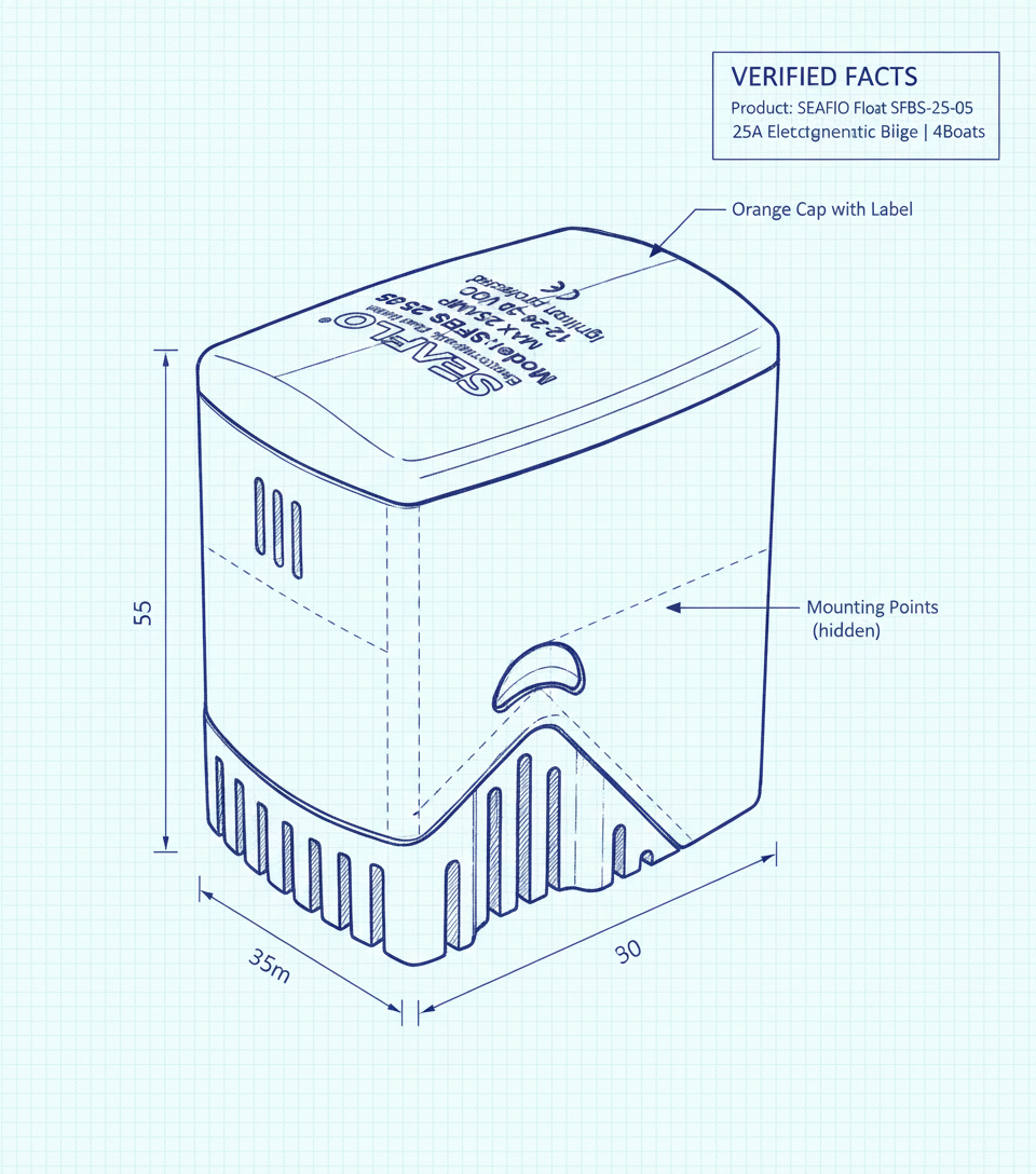 SEAFLO Float SFBS-25-05 25A Electromagnetic Bilge | 4Boats - Technical specification image 3