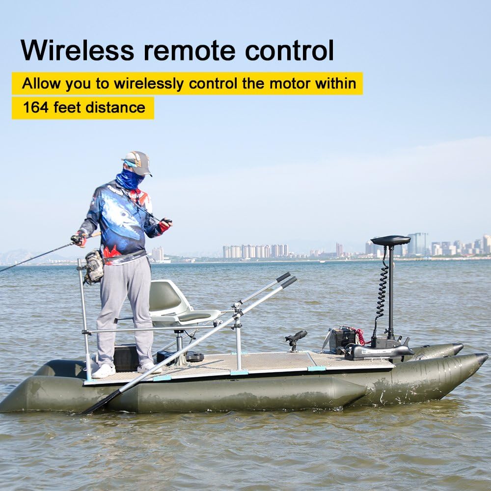 Haswing Cayman B GPS 55lbs 12V Bow Mount Trolling Motor - 54 inch Shaft - Black