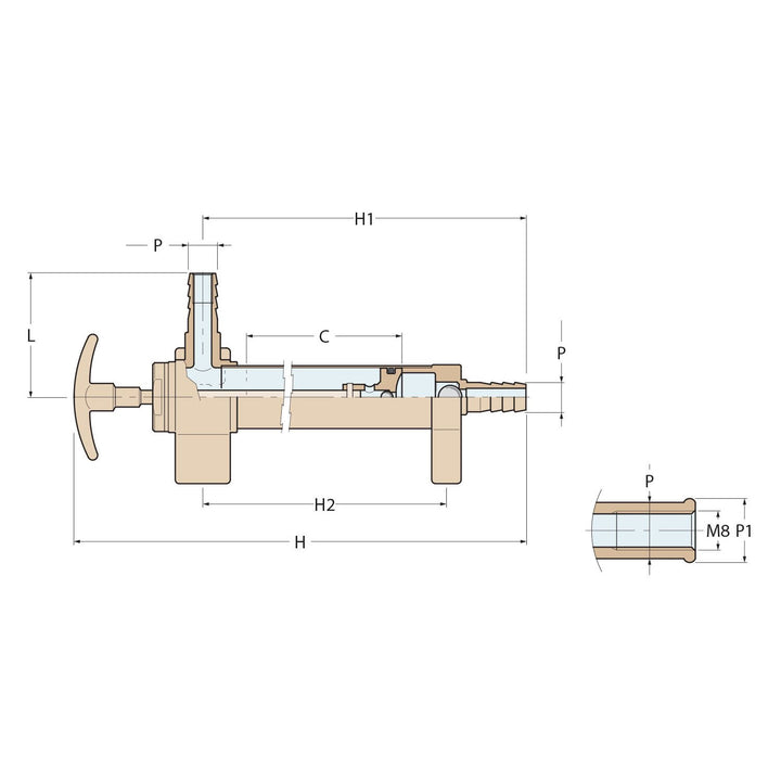 Guidi Polished Brass Sump Pump 3/4" BSP – Heavy-Duty Marine Hand Pump | 4BOATS UK
