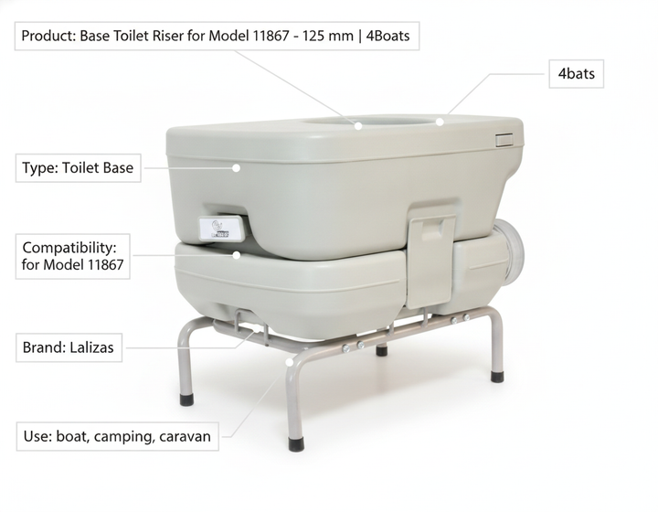 Base Toilet Riser for Model 11867 - 125 mm | 4Boats - UK Stock image 1