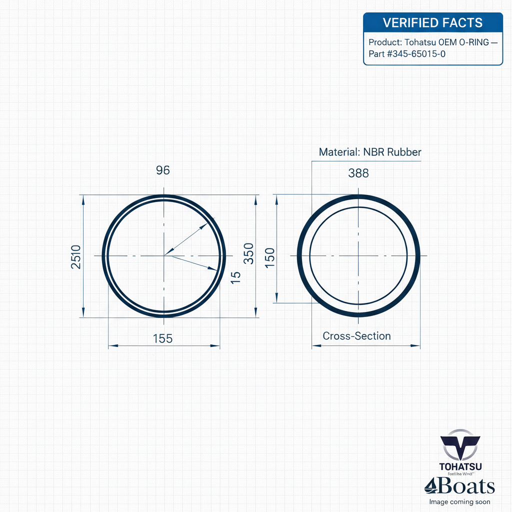 Tohatsu OEM O-RING â€” Part #345-65015-0 - Technical specification image 2