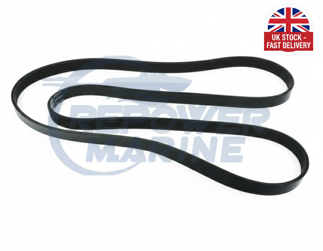 Drive Belt for Volvo Penta D4, D6 with Power Steering, Repl: 21407028 - UK Stock image 1