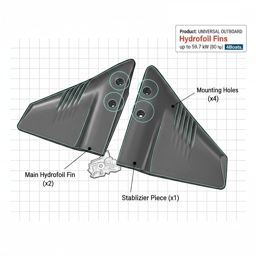UNIVERSAL OUTBOARD Hydrofoil Fins up to 59.7 kW (80 hp) | 4Boats - Technical specification image 2