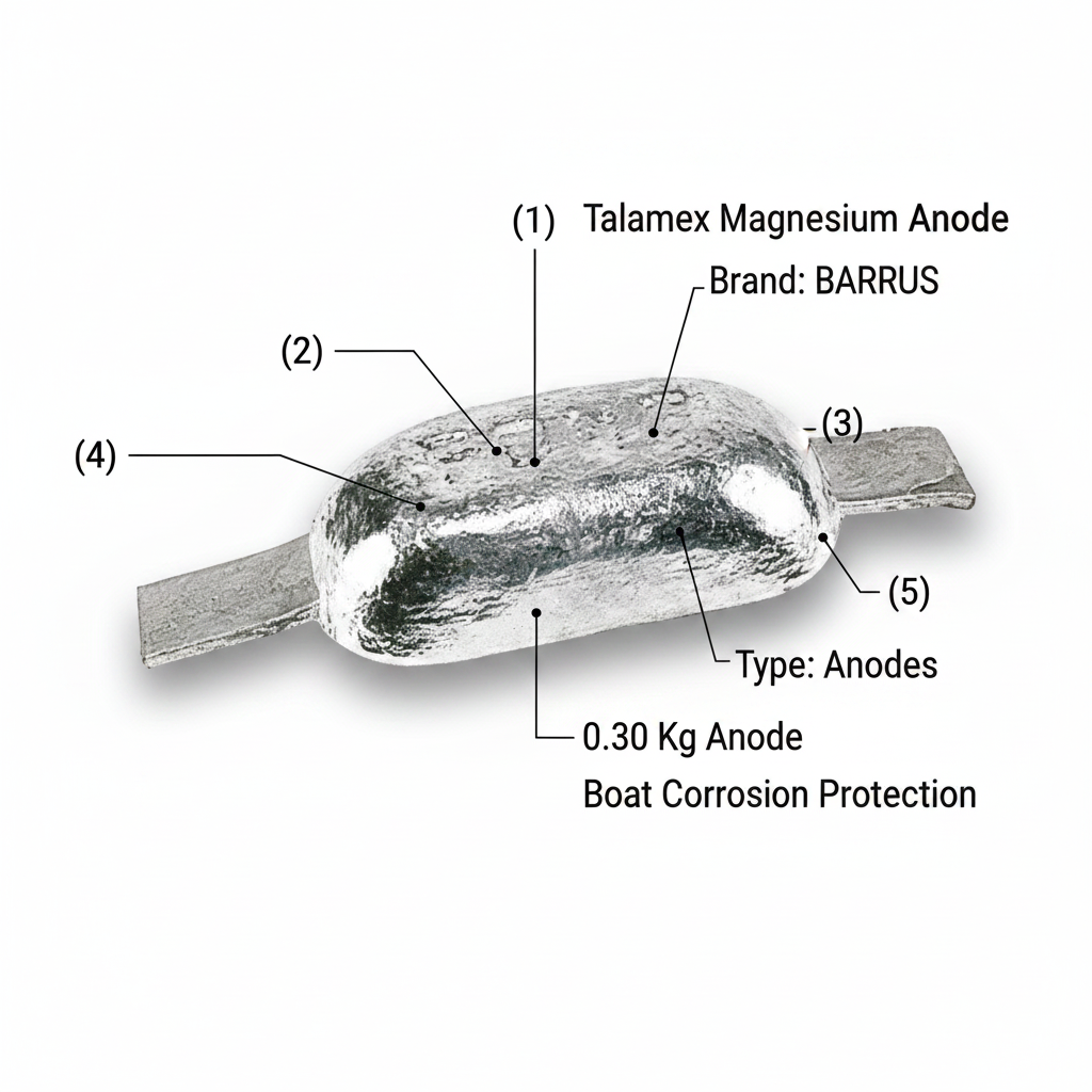 Talamex Magnesium Anode 0.30 kg - Brackish & Freshwater | 4Boats - Technical specification image 2