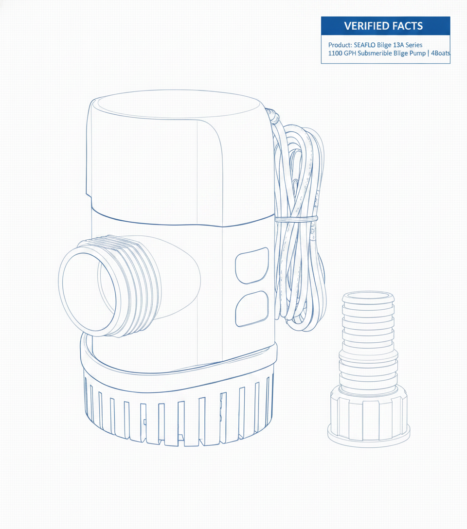 SEAFLO Bilge 13A Series 1100 GPH Submersible Bilge Pump | 4Boats - Technical specification image 3