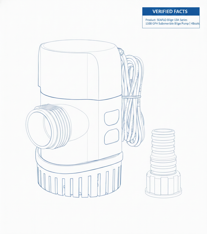 SEAFLO Bilge 13A Series 1100 GPH Submersible Bilge Pump | 4Boats - Technical specification image 3