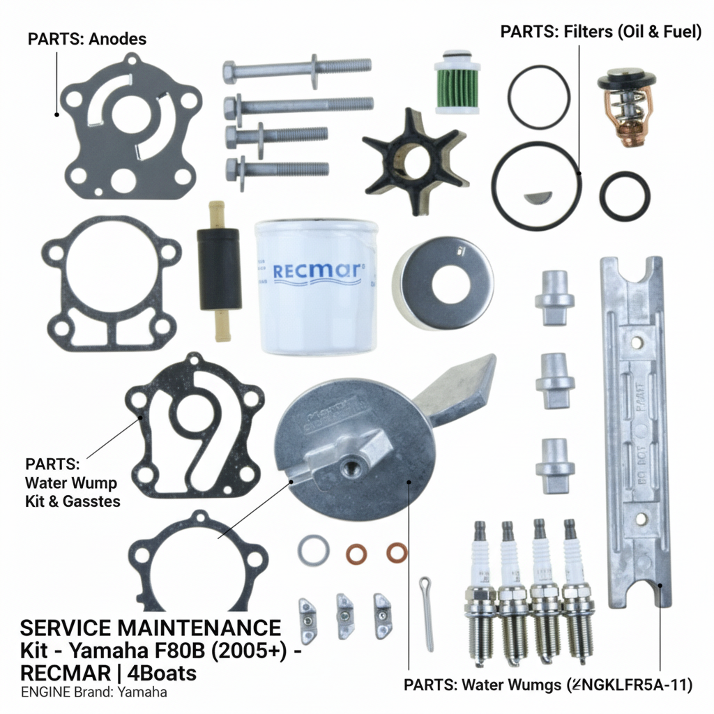 SERVICE MAINTENANCE Kit - Yamaha F80B (2005+) - RECMAR | 4Boats - Technical specification image 2