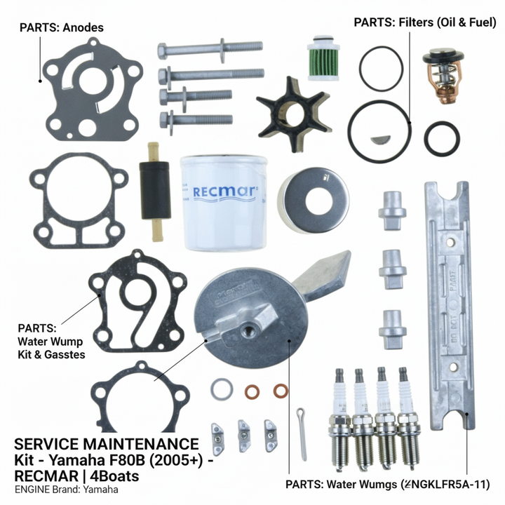 SERVICE MAINTENANCE Kit - Yamaha F80B (2005+) - RECMAR | 4Boats - Technical specification image 2