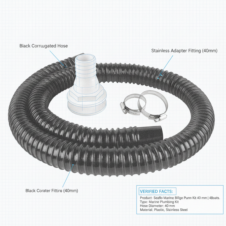 Seaflo Marine Bilge Pump Plumbing Kit 40 mm | 4Boats - Technical specification image 3